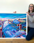 Tyne River Flows | Newcastle Cityscape Painting