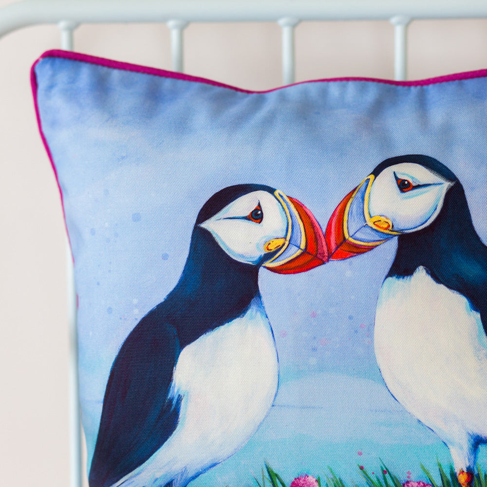 Puffins and Sea Pinks | Cushion