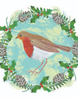 Robin and Festive Wreath | Christmas Card