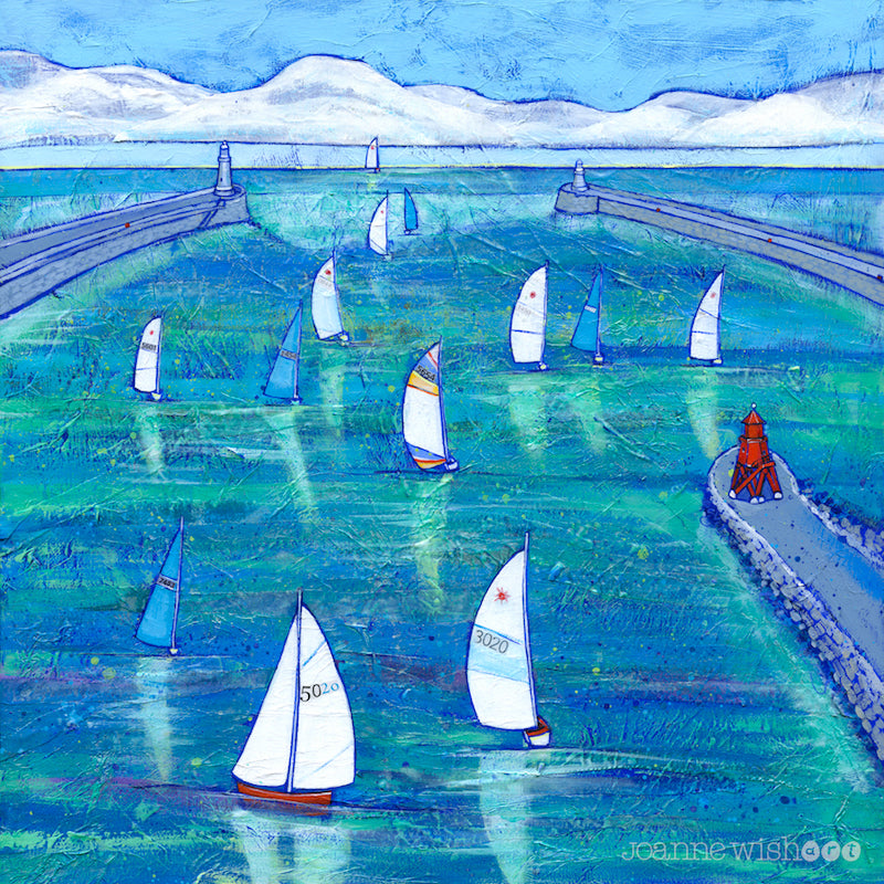 A print featuring sailing boats on the River Tyne.