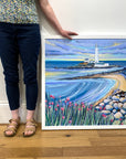 Sea Pinks at St Mary's - Lighthouse Painting
