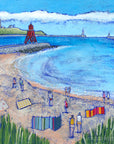 A fine art print of south shields beach and groyne.