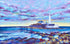 A warm lavender evening skyline over St Mary's lighthouse on the North East coastline is captured in this art print by Joanne Wishart.