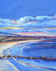 A landscape print featuring St Georges Church and Longsands beach with a warm evening skyline.