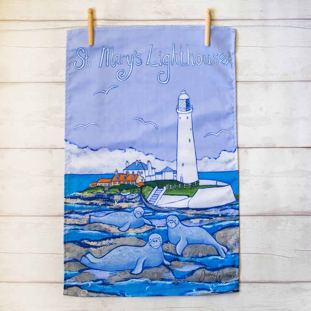 St Mary&#39;s Lighthouse Tea Towel