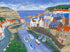 An art print of Staithes village looking down the beck and out to sea. 