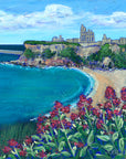 King edwards bay painting featuring the Tynemouth Priory and King Edwards Bay below. 