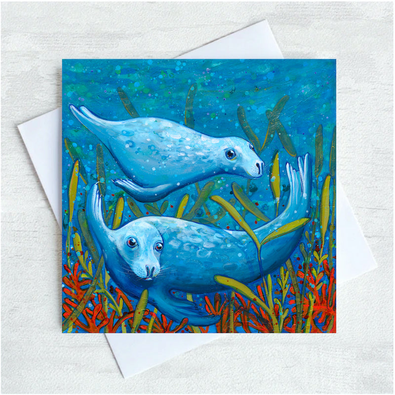 Swimming Seals - Card