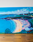 An original painting of THe Haven at Tynemouth looking out toward the river Tyne and Collingwood monumnet.