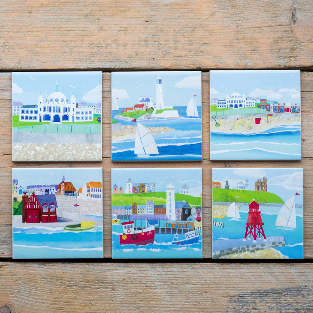 Set of 6 Tyneside Ceramic Coasters