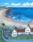 A print of Whitburn Bents with the cottage and beach.